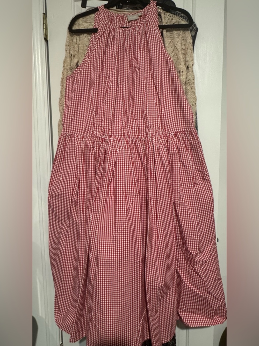 eShakti | Women size 1X/ 18W Red / White Gingham Dress